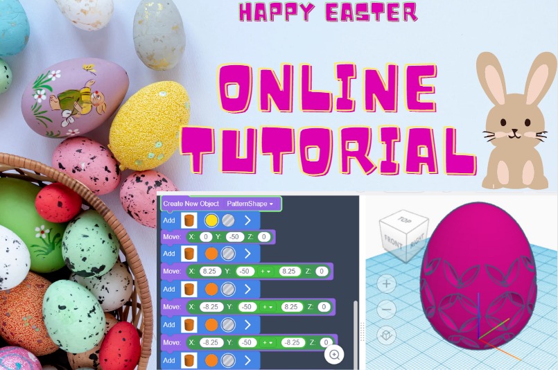 [已完滿結束 Completed]「在線編程課」– Tinkercad 3D模型 (復活蛋製作) (一) | Online Tutorial – Tinkercad 3D Modelling (Easter Egg making) (1)